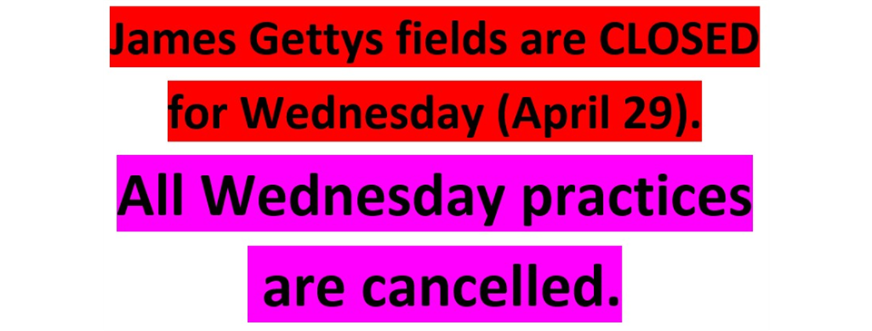 Practices canceled April 29